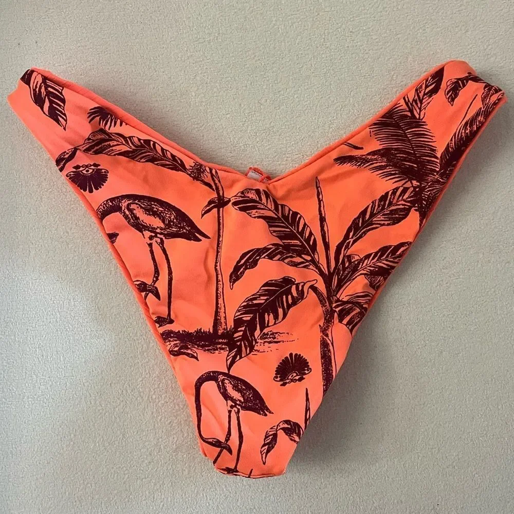 Maaji Swim Orange Reversable Bikini Bottom- xs